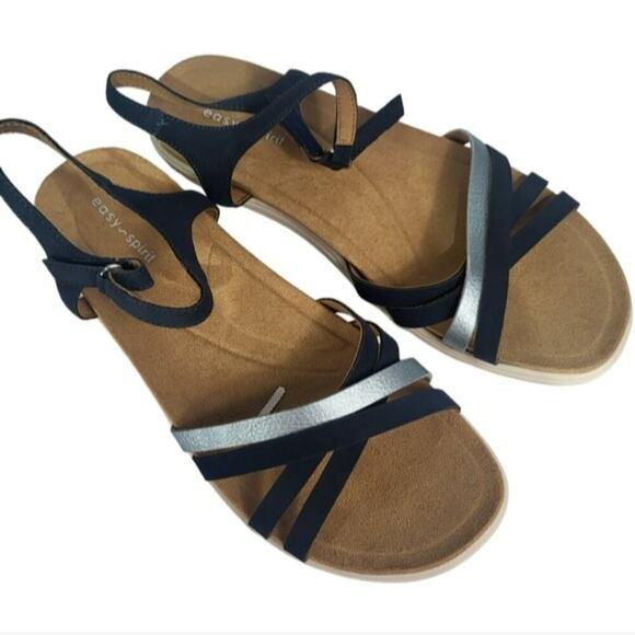 Easy Spirit Dottle 3 Ankle-Strap Comfort Sandals Blue 8.5 - Picture 3 of 4